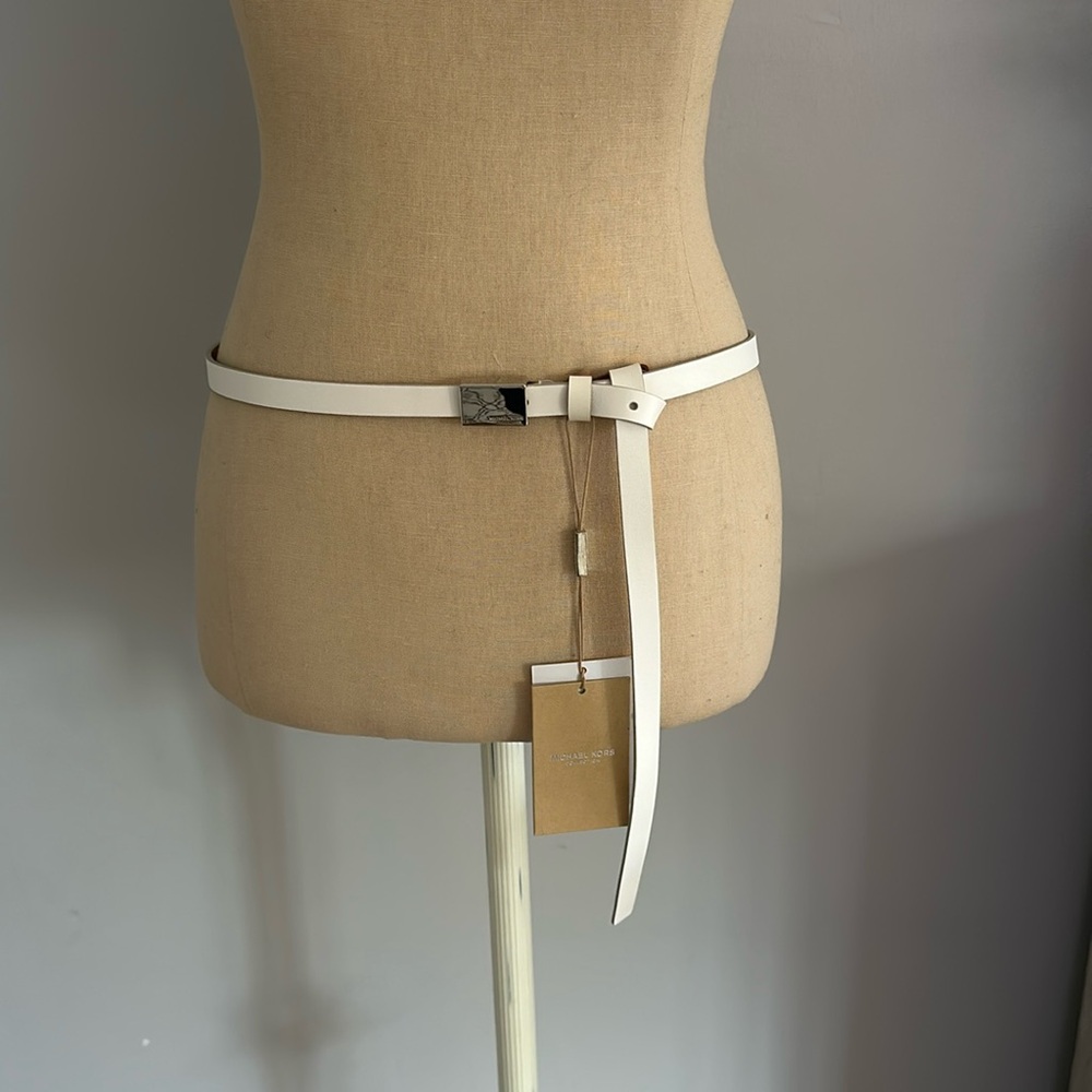 Michael Kors Collection Waist Belt (White)